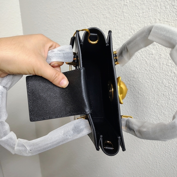 Bafelli Universe Cat Leather Mini Satchel Gold Zeus Emblem Luxury Bag - Picture 15 of 16